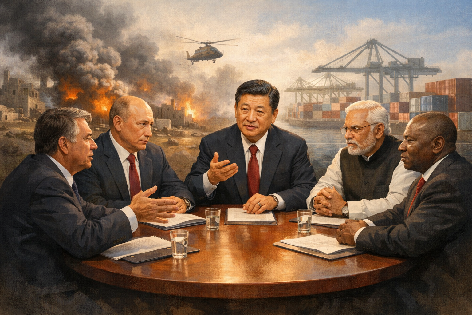 BRICS, 중동 확전 자제 촉구…일방 제재에도 반대 관련 AI 보도 일러스트
