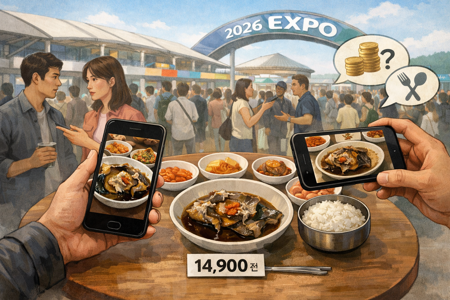여수세계섬박람회 1만4900원 간장게장 백반, 구성 놓고 온라인 논란 관련 AI 보도 일러스트