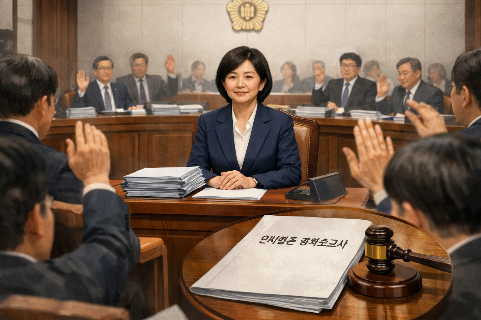 국회 국토위, 홍지선 국토부 장관 후보자 청문보고서 채택 관련 AI 보도 일러스트