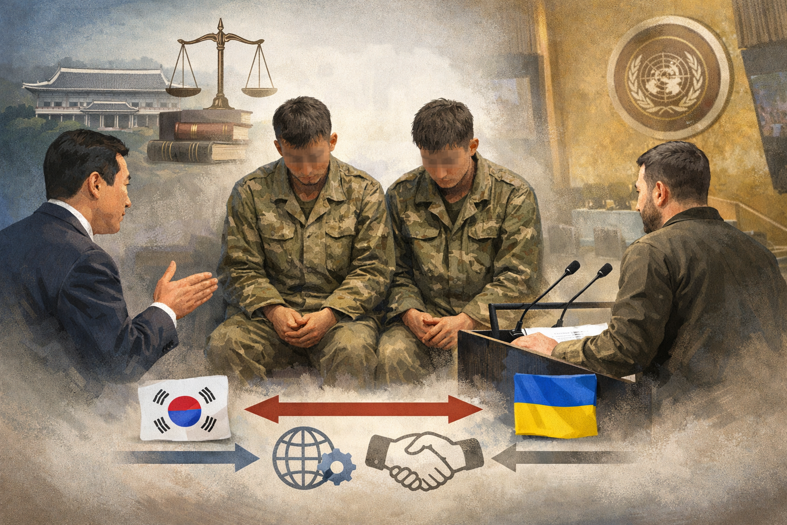 청와대, 북한군 포로 2명 송환 관련 자유의사·국제법 원칙 강조 관련 AI 보도 일러스트