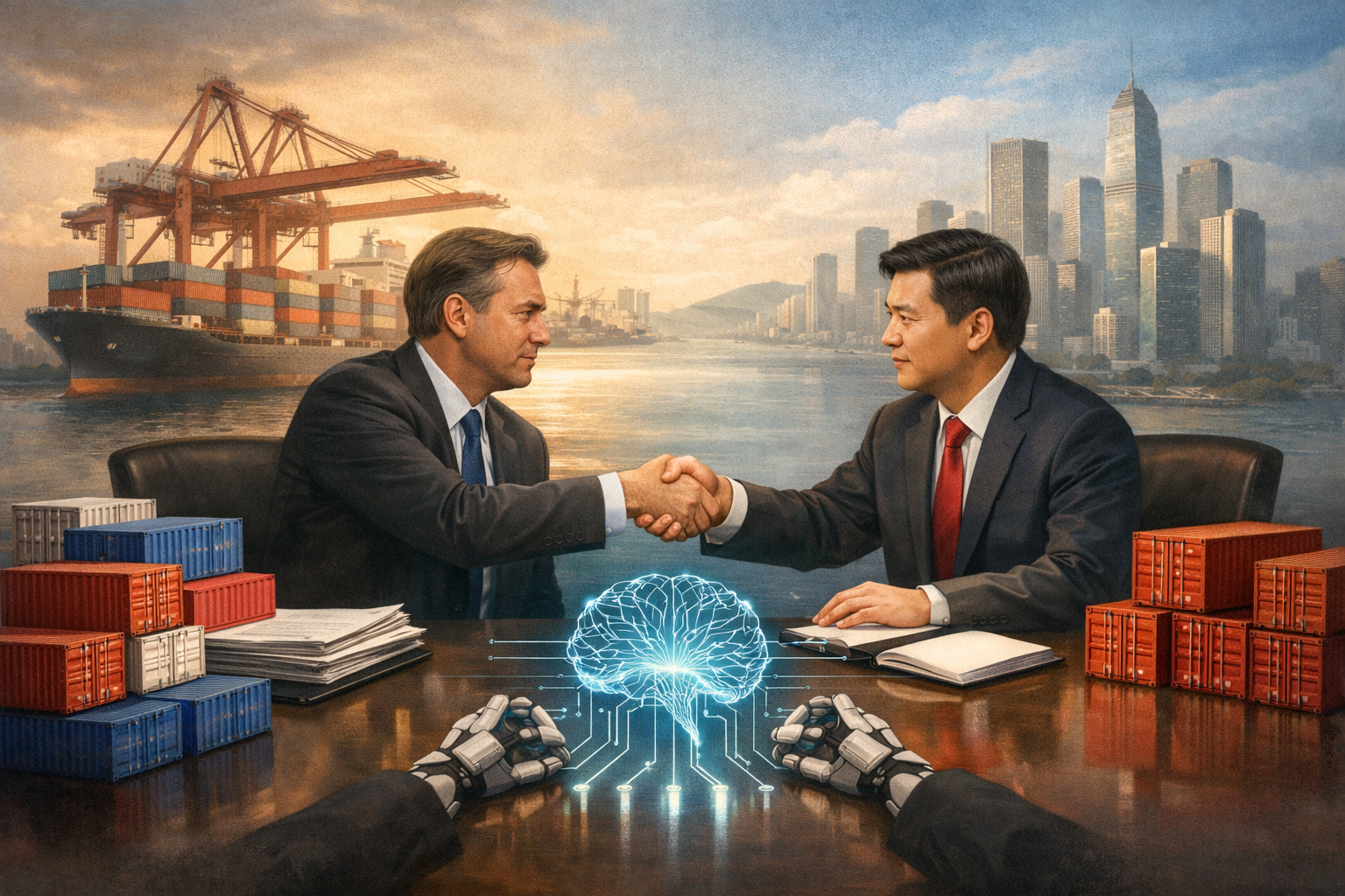 미·중 무역 휴전, 내년 1월까지 연장 관련 AI 보도 일러스트