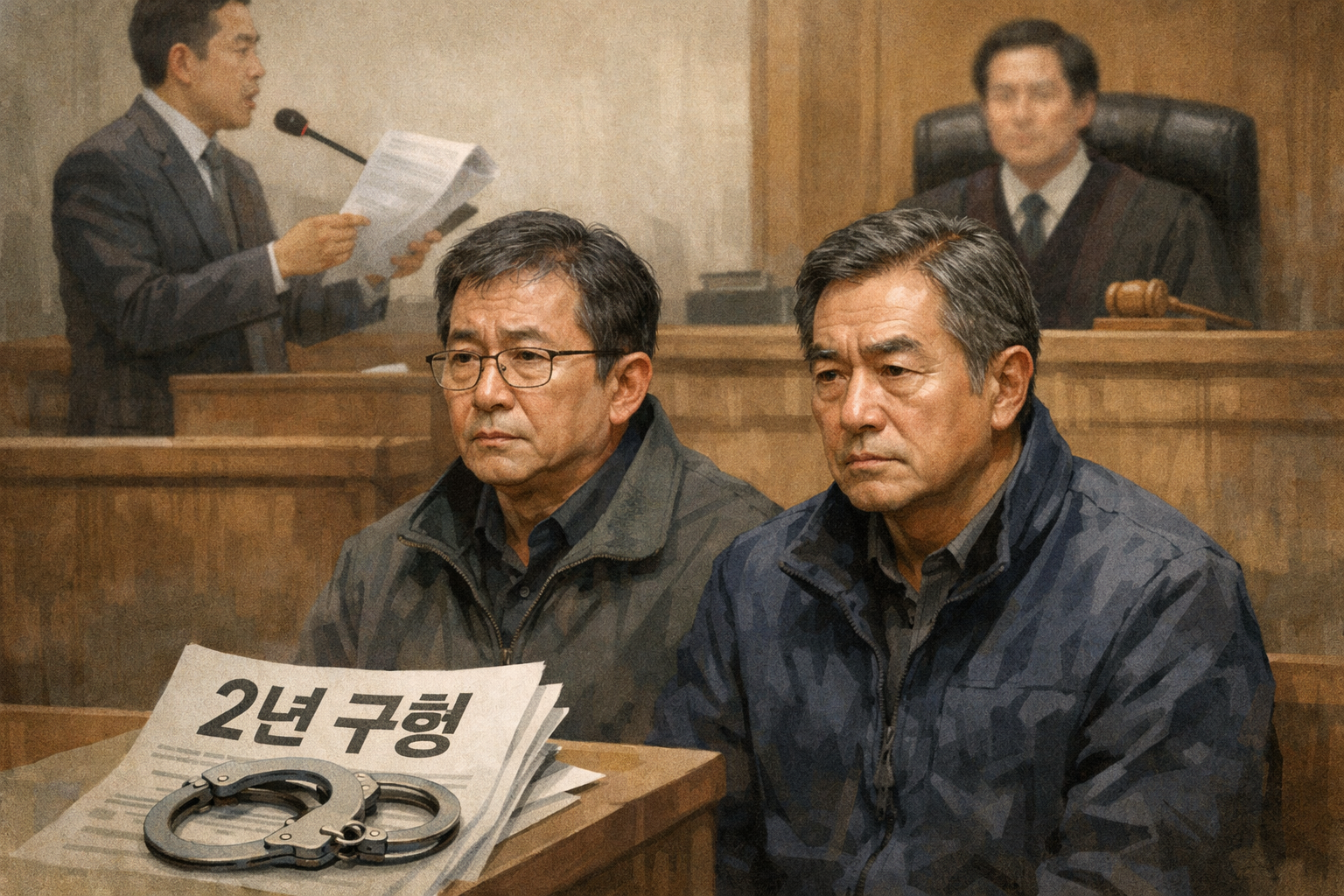 검찰, ‘쥴리 의혹’ 제기한 안해욱·정천수에 징역 2년 구형 관련 AI 보도 일러스트