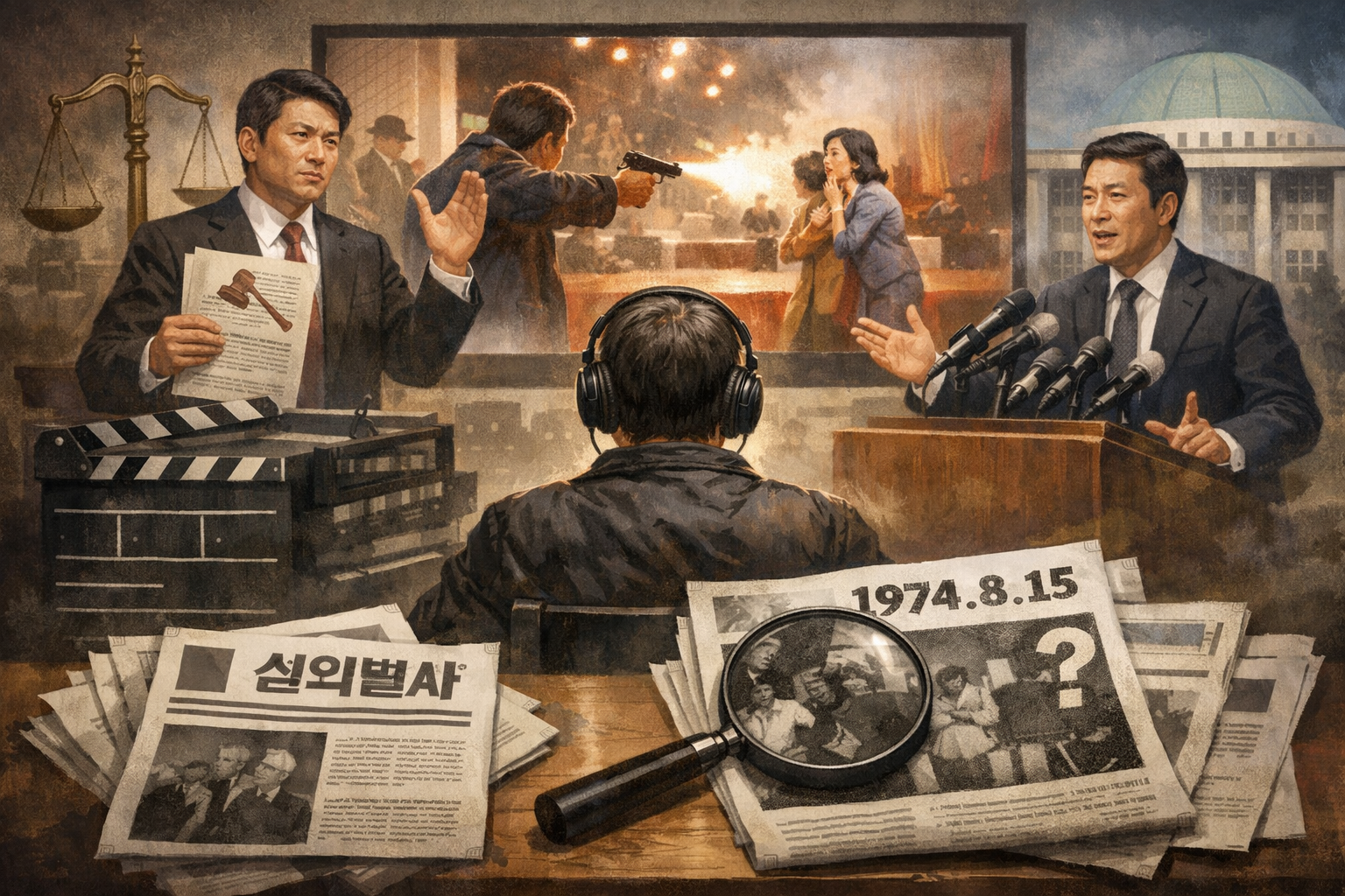 영화 ‘암살자들’, 역사 해석 놓고 논란 확산 관련 AI 보도 일러스트