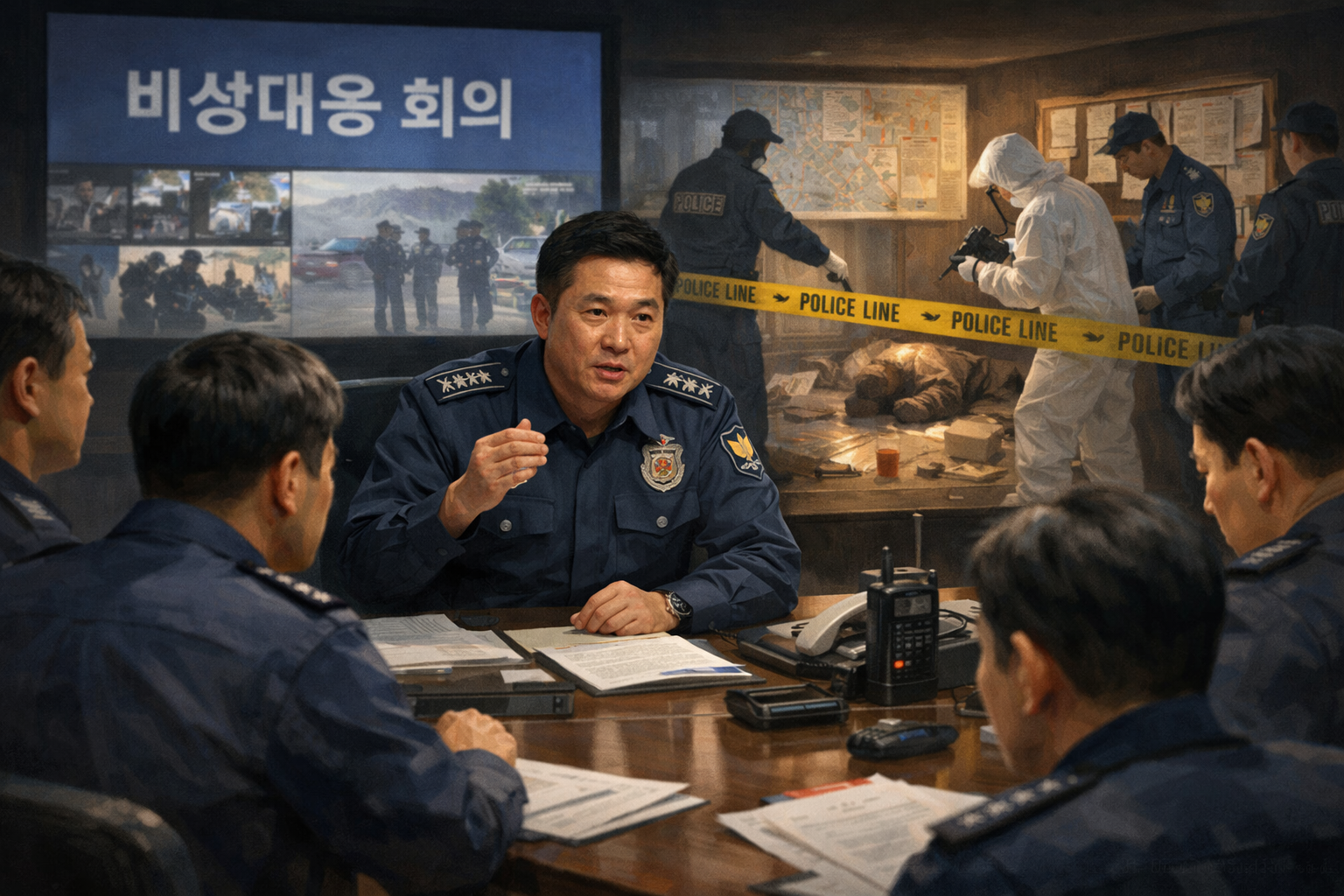 경찰, 새 형사사법체계 시행 앞두고 비상대응체제 가동 관련 AI 보도 일러스트