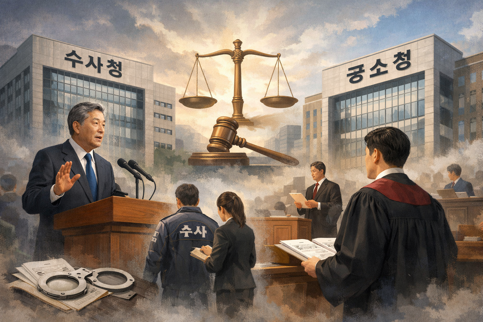 중수청·공소청 출범…수사와 기소를 나눈 형사사법 체계 시작 관련 AI 보도 일러스트