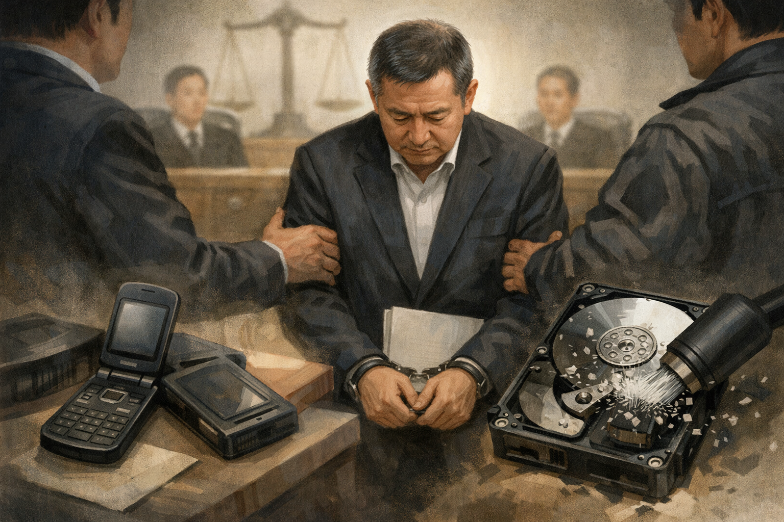 박종준 전 경호처장, 비화폰 정보 삭제 혐의로 항소심 징역 1년 관련 AI 보도 일러스트